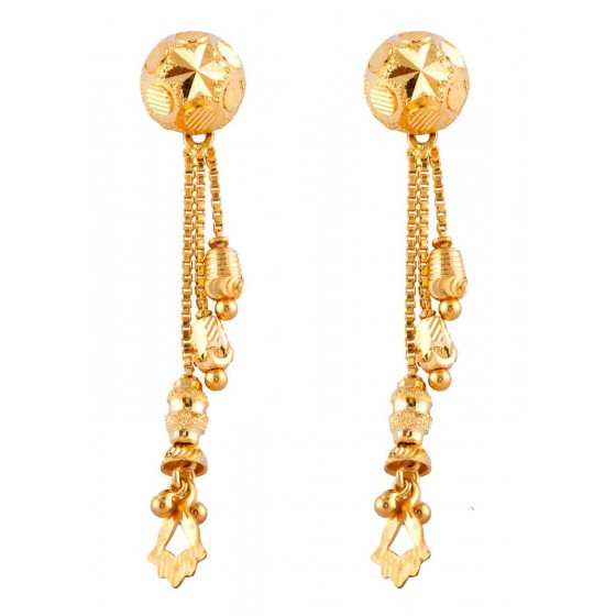 Zeya Gold jewellery  Buy Zeya Crecent Sui Dhaga Gold Earrings 18k Online   Nykaa Fashion