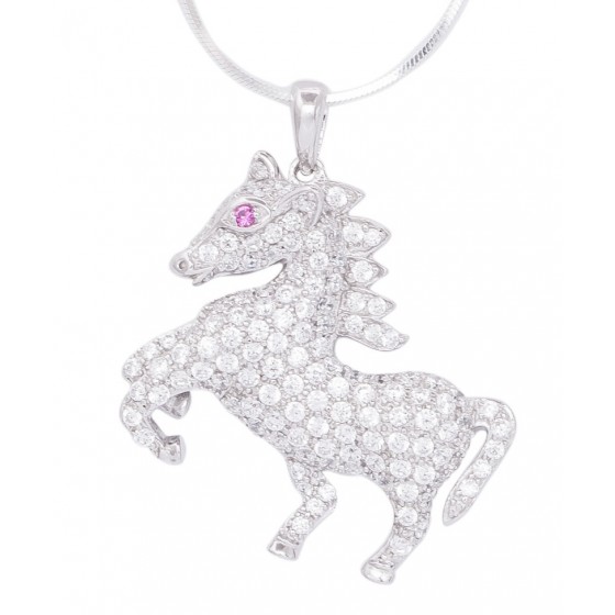 Embellishing Silver Horse Pendant