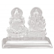 Silver Laxmi-Ganesh Traditional Idol