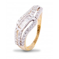 Glassy Modernism Diamond Ring