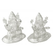 Silver Laxmi-Ganesh Idol
