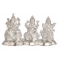 Silver Laxmi-Ganesh-Saraswati Statue